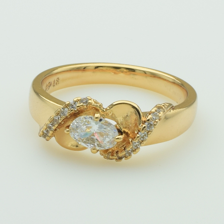 XUPING Кільце Позолота 18к з білими цирконами Ширина 0.8см, Розмір 18