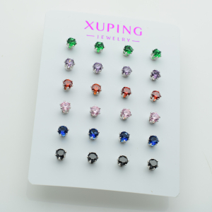 XUPING Серьги Родий Высота 0.45см, Ширина 0.45см