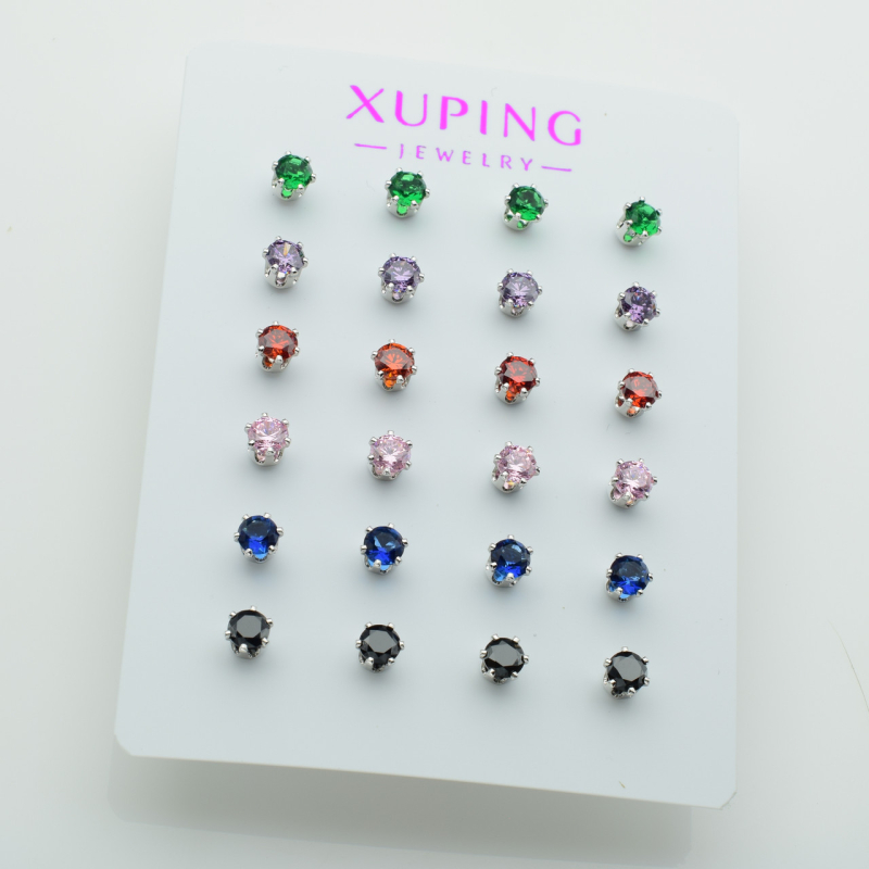 XUPING Серьги Родий Высота 0.45см, Ширина 0.45см
