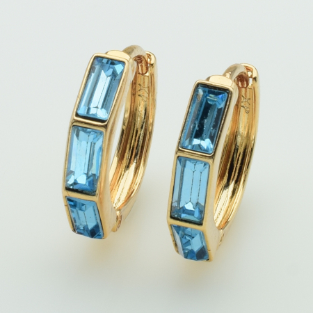 XUPING Серьги Позолота 18к Камни Swarovski Высота 1.6см, Ширина 0.4см