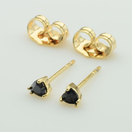 XUPING M&L Сережки Позолота 18к з чорними цирконом Висота 0.35см, Ширина 0.35см
