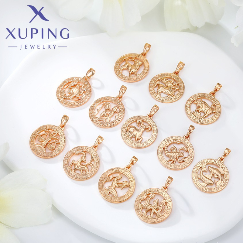 XUPING Кулони Позолота 18к Знаки зодіаку 12 штук, Висота 2.8 см, Ширина 2см