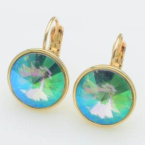 XUPING Серьги Позолота 18к Камни Swarovski Высота 2см, Ширина 1.4см